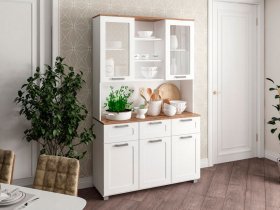 Буфет Катерини (дуб бельмунд/белое дерево) в Олёкминске - olyokminsk.mebel-nsk.ru | фото