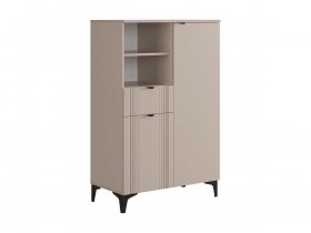 Комод 2 Рич (кашемир/фрапучино матовый/черный) в Олёкминске - olyokminsk.mebel-nsk.ru | фото
