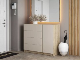 Комод Бостон  КМ-001 (дуб крафт серый/кашемир) в Олёкминске - olyokminsk.mebel-nsk.ru | фото