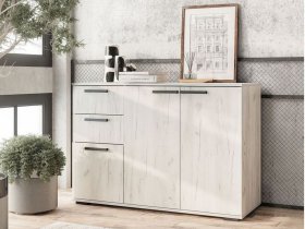 Комод Стандарт-3 NEW (дуб крафт белый) в Олёкминске - olyokminsk.mebel-nsk.ru | фото