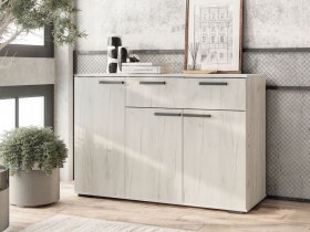 Комод Стандарт-4 NEW (дуб крафт белый) в Олёкминске - olyokminsk.mebel-nsk.ru | фото