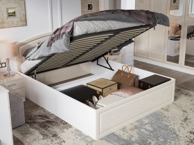 Кровать двуспальная 1,6 м Венеция КРМП-160 с подъемным механизмом в Олёкминске - olyokminsk.mebel-nsk.ru | фото