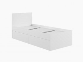 Кровать односпальная с ящиками 0,9м Мадера-М900 (белый) в Олёкминске - olyokminsk.mebel-nsk.ru | фото