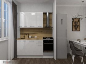 Кухонный гарнитур МДФ Выгодно и точка 1,5 м (белый глянец) в Олёкминске - olyokminsk.mebel-nsk.ru | фото