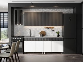 Кухонный гарнитур София (2,0м) (бланж/графит матовый) в Олёкминске - olyokminsk.mebel-nsk.ru | фото