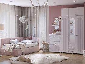 Модульная детская Милана (белое дерево/сакура) в Олёкминске - olyokminsk.mebel-nsk.ru | фото