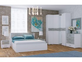 Модульная спальня Бьянка (белый/бетон) в Олёкминске - olyokminsk.mebel-nsk.ru | фото