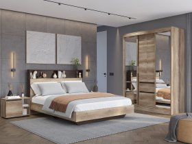 Модульная спальня Энигма (венге/дуб каньон) в Олёкминске - olyokminsk.mebel-nsk.ru | фото
