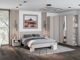 Модульная спальня Люмо (кашемир) в Олёкминске - olyokminsk.mebel-nsk.ru | фото