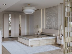 Модульная спальня Одетта (дуб эндгрей/меланж) в Олёкминске - olyokminsk.mebel-nsk.ru | фото