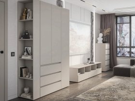 Модульная стенка Люмо (кашемир) в Олёкминске - olyokminsk.mebel-nsk.ru | фото