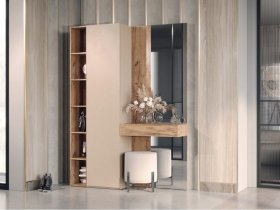 Прихожая Ева (кашемир/дуб вотан) в Олёкминске - olyokminsk.mebel-nsk.ru | фото