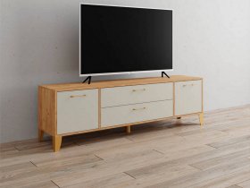 Тумба под ТВ Парус-13 (дуб крафт золотой/кашемир) в Олёкминске - olyokminsk.mebel-nsk.ru | фото