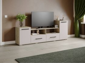 Тумба под ТВ Парус-2 (дуб крафт серый/кашемир) в Олёкминске - olyokminsk.mebel-nsk.ru | фото